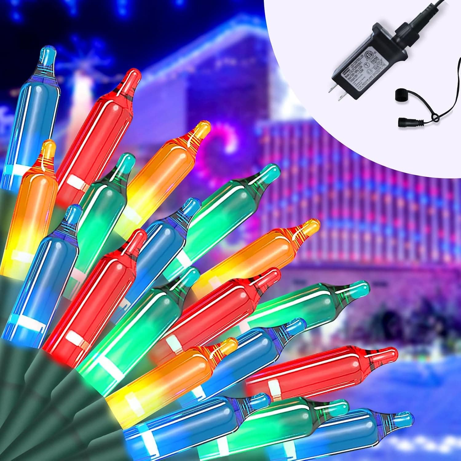 PUHONG Halloween Decorations String Lights,200LED 66FT 8 Modes Fairy Light,Plug in String Waterproof Mini Lights for Outdoor Indoor Holiday Christmas Wedding Party Bedroom Decorations (Multicolor)