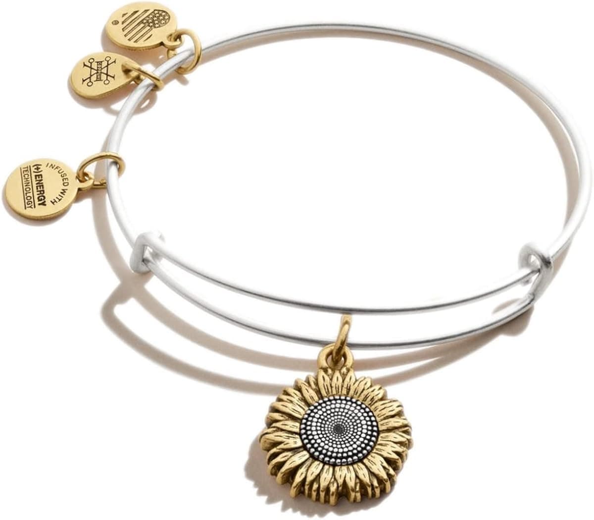 Alex and Ani Tokens Expandable Bangle for Women, Life's Token Charms, Made in the USA, 2 to 3.5 in