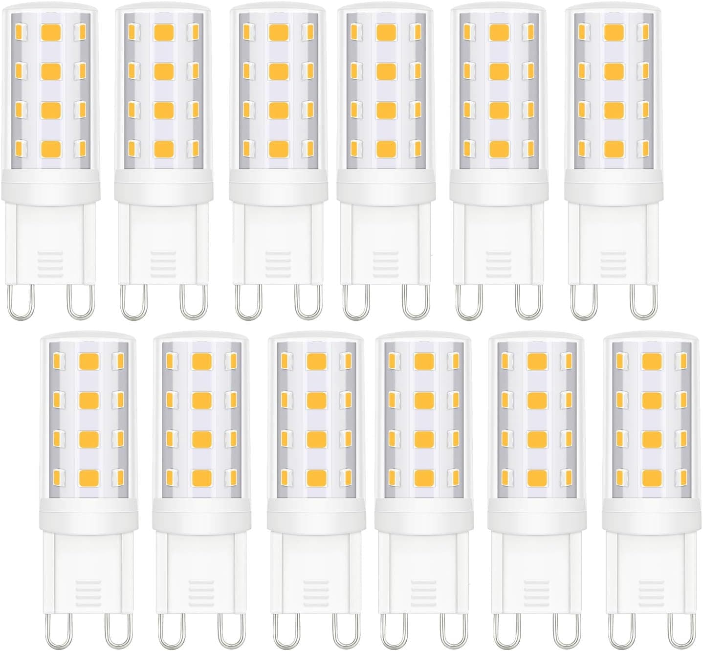 WELLHOME 3Watt LED G9 Dimmable Light Bulb Replacement 40W 35W Halogen Bulbs, 4000K Natural White 120 Volt 400 Lumens 360 Degree G9 Base LED Light Bulb – Pack of 12