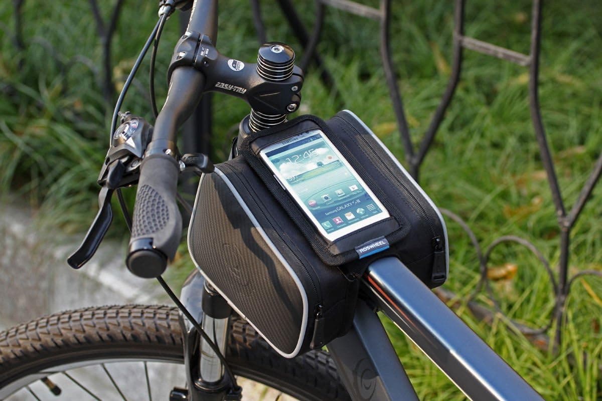 Panlong Roswheel Cycling Frame Pannier Bike Bicycle Double Side Top Tube Bag Saddle Bag Tool Pouch with Cellphone Pocket for iPhone 5S 5 4S Samsung Galaxy S3 S4 Note HTC One (5.5-inch)