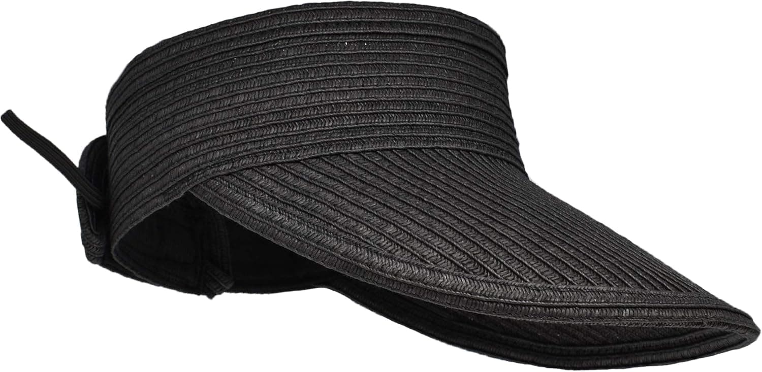 Women's Beach Hats Wide Brim Sun Hats Visors Roll-Up Straw Summer Work Golf Caps