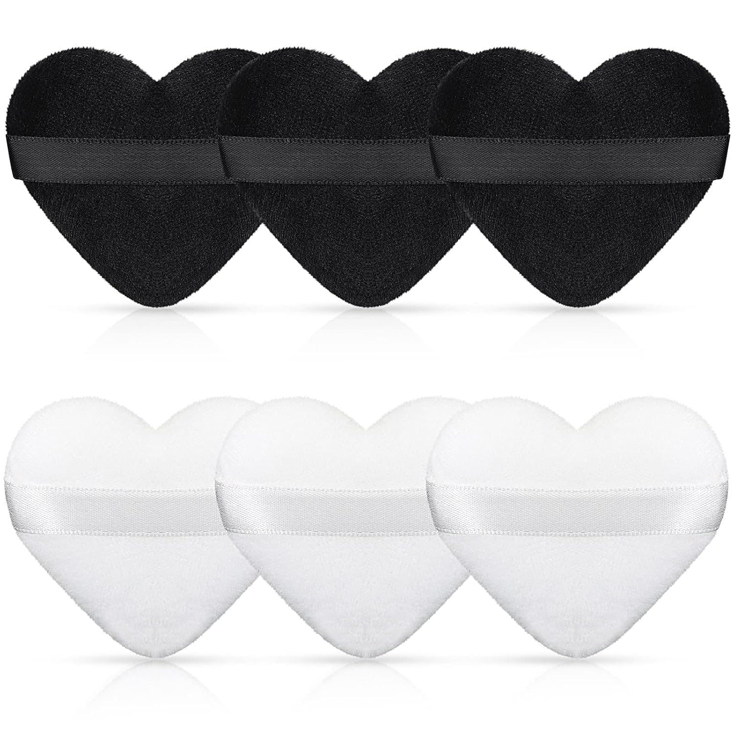 6 Stück Gesicht Dreieck Make-Up Blendiful Puff Puderquaste in Herzform Makeup Puff Soft Face Blender Puff für Loser Puder Weich Kosmetische Foundation usw Nass Trocken Make up Werkzeug (Schwarz,weiß)