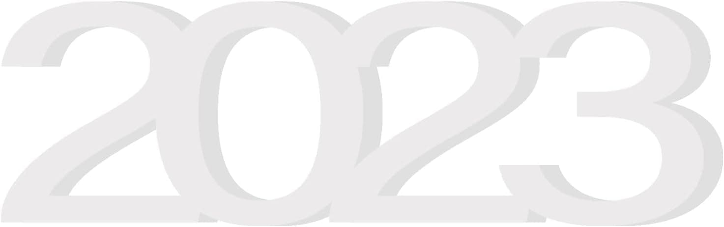 2023 Graduation Decorations 2023 Sign Letter Table Top 2023 Number Centerpieces for Graduate Photo Props 2023 Word Sign Table Decor for New Year Holiday Wedding Birthday - White