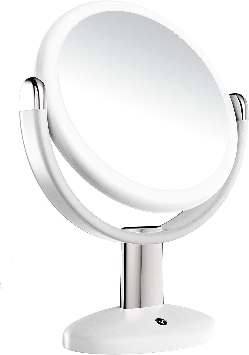Vremi 10x Magnified Vanity Mirror - 7 Inch Round Makeup Cosmetic Mirror for Bathroom or Bedroom Table Top Portable Double Sided Glass Mirror Stand with 360 Degree Swivel - White