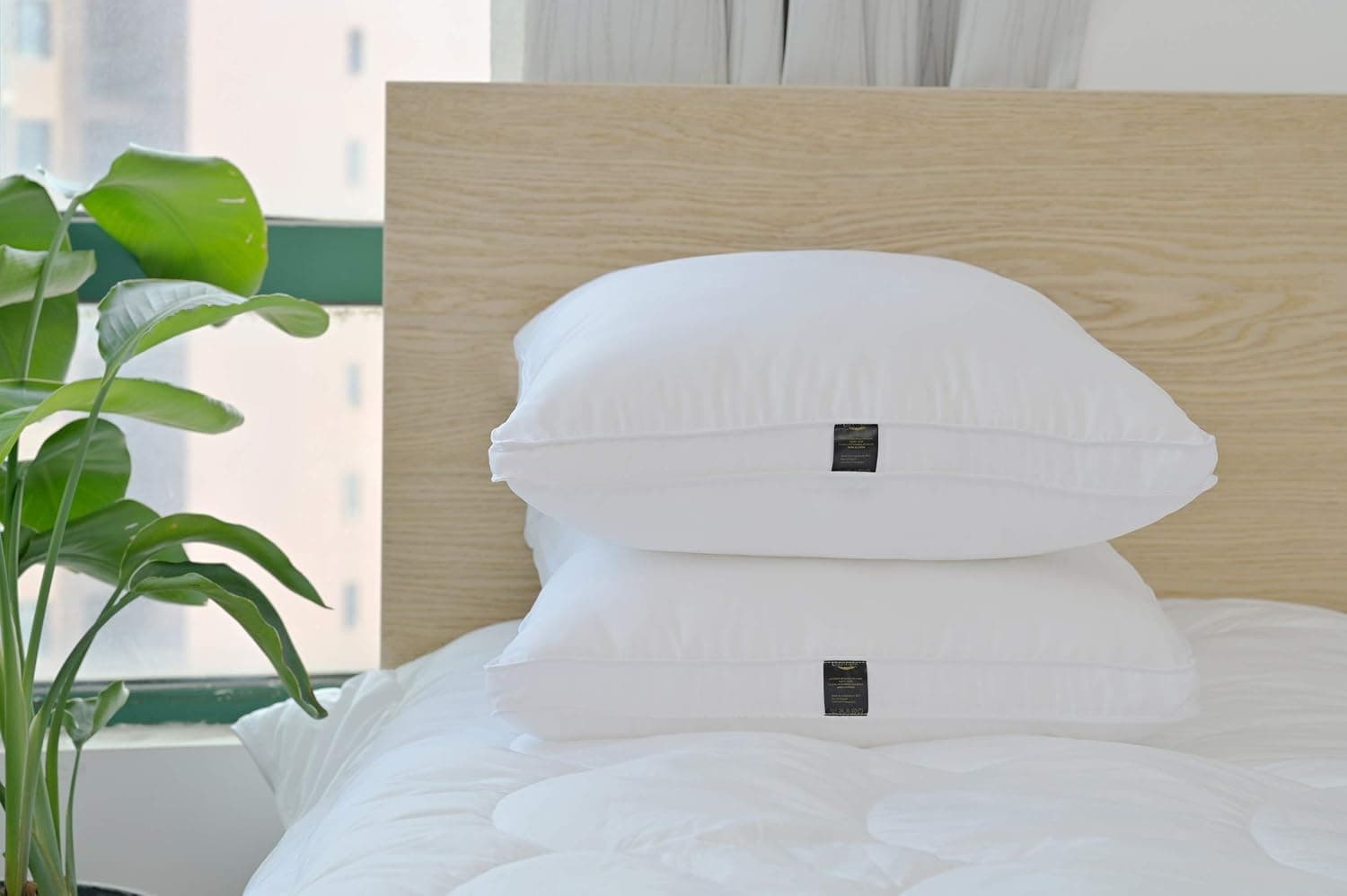 MAPLE DOWN Standard Pillows for Sleeping, Bed Pillows 2 Pack Down Alternative Hotel Quality Pillow, Pillows for Side and Back Sleepers, Soft and Supportive Gusseted Pillow (20"x26")