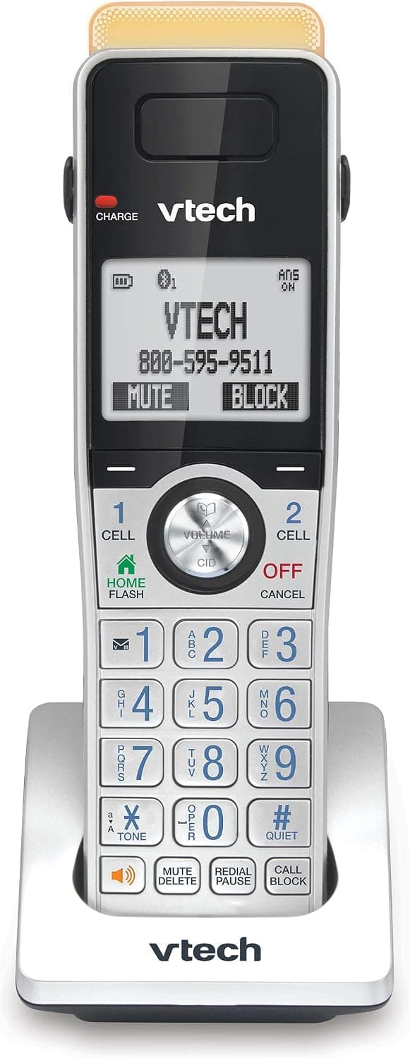 VTech IS8101 Accessory Handset for IS8151 Phones with Super Long Range up to 2300 Feet DECT 6.0, Call Blocking, Connect to Cell, Headset jack, Belt-clip, Power backup, Intercom and Expandable to 12 HS (Renewed)