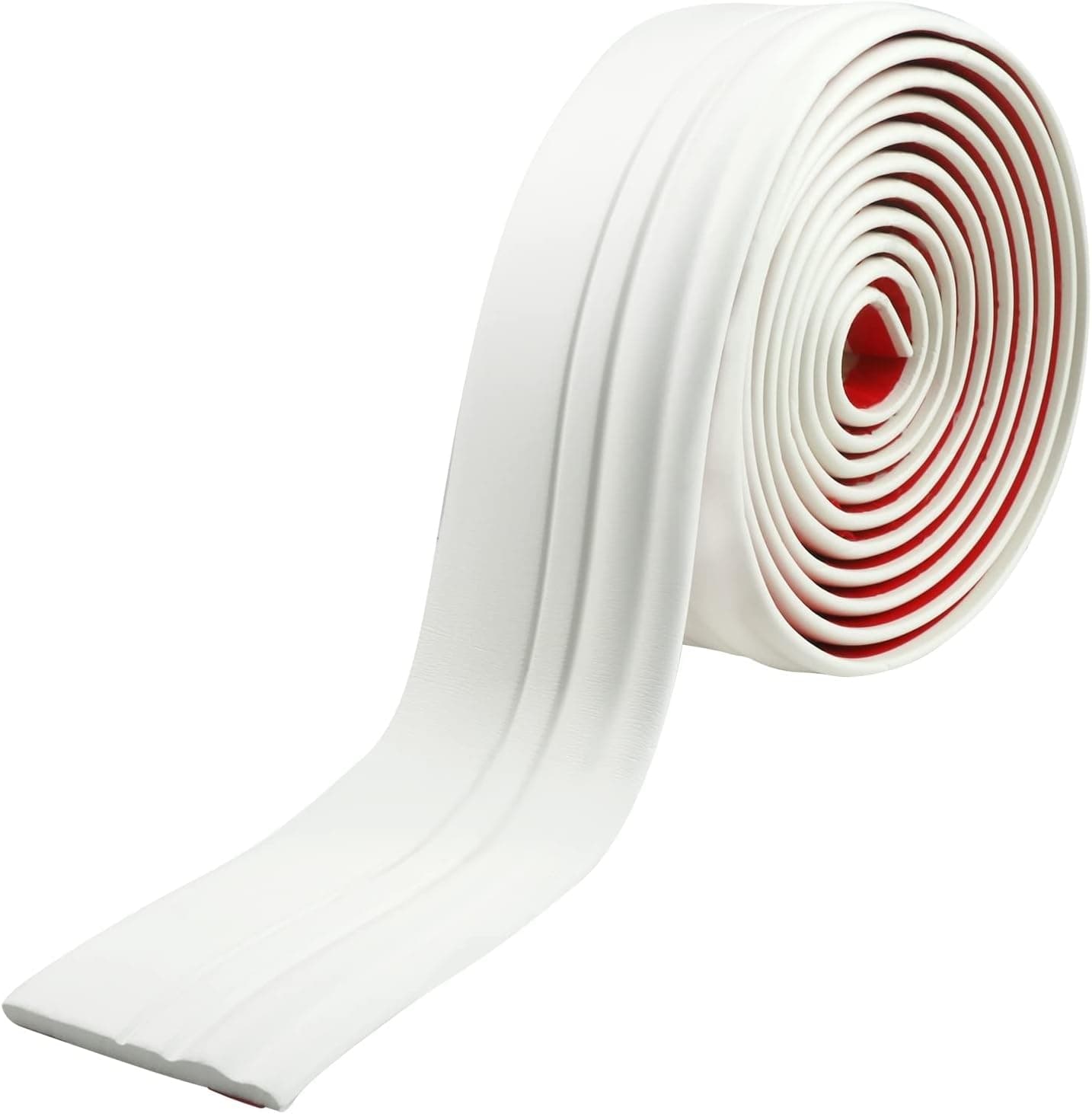 Pluden Flexible Wall Baseboard Molding Trim, Peel and Stick Wall Base Moulding Trim, 4 Inch(W) x 16.4 Feet(L) Self Adhesive Vinyl Wall Baseboards Moulding Trim for Wall Base Cove Base