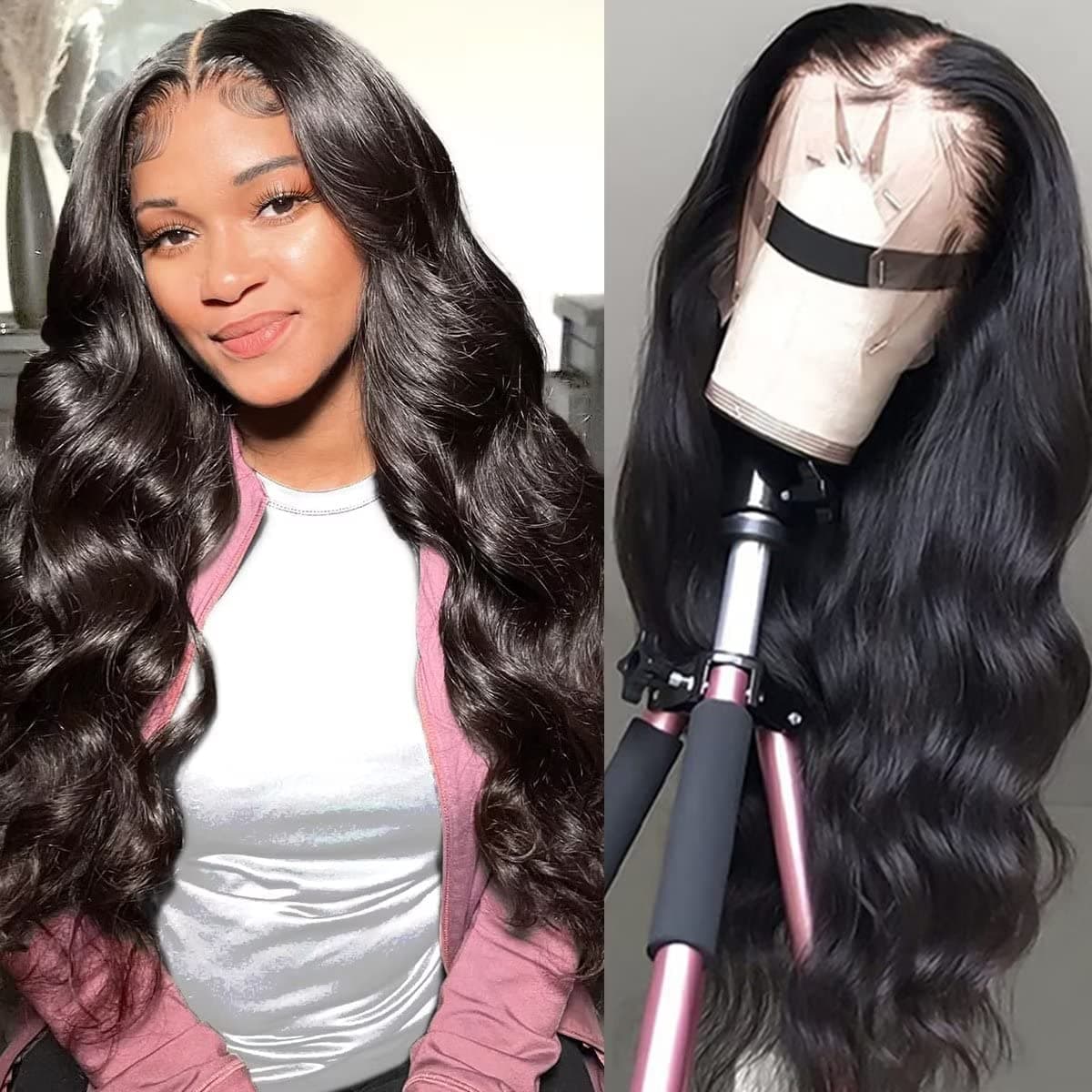 UUPBYTMOW Body Wave Lace Front Wigs Human Hair Pre Plucked 13x4 HD Glueless Wigs Human Hair for Black Women