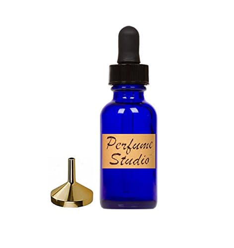 Perfume Studio  Essential Oils Set: 3 Metal Funnels, 3 Empty Blue Cobalt 1 Oz Dropper Bottles
