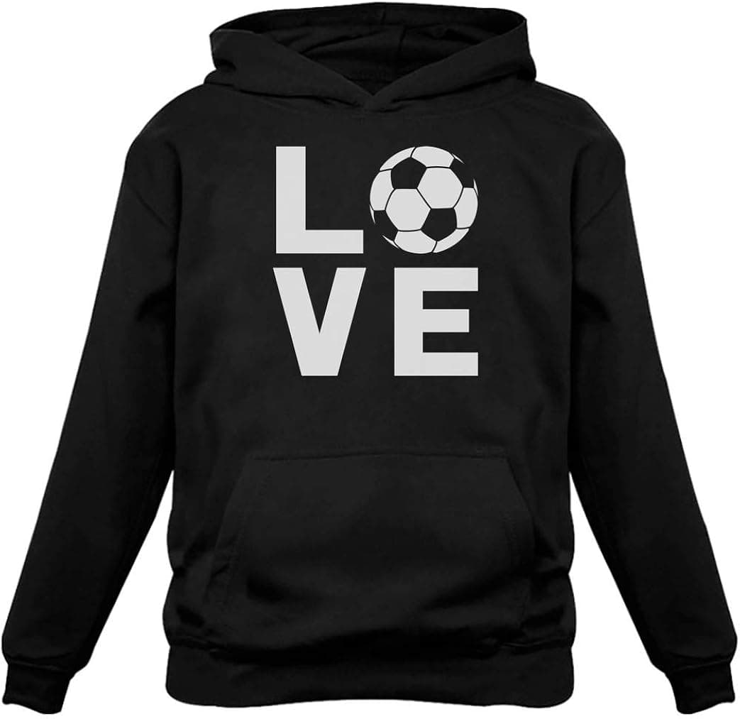 Tstars Love Soccer Hoodies for Teen Girls Women Gifts for Her Players Sweatshirt Hoodie