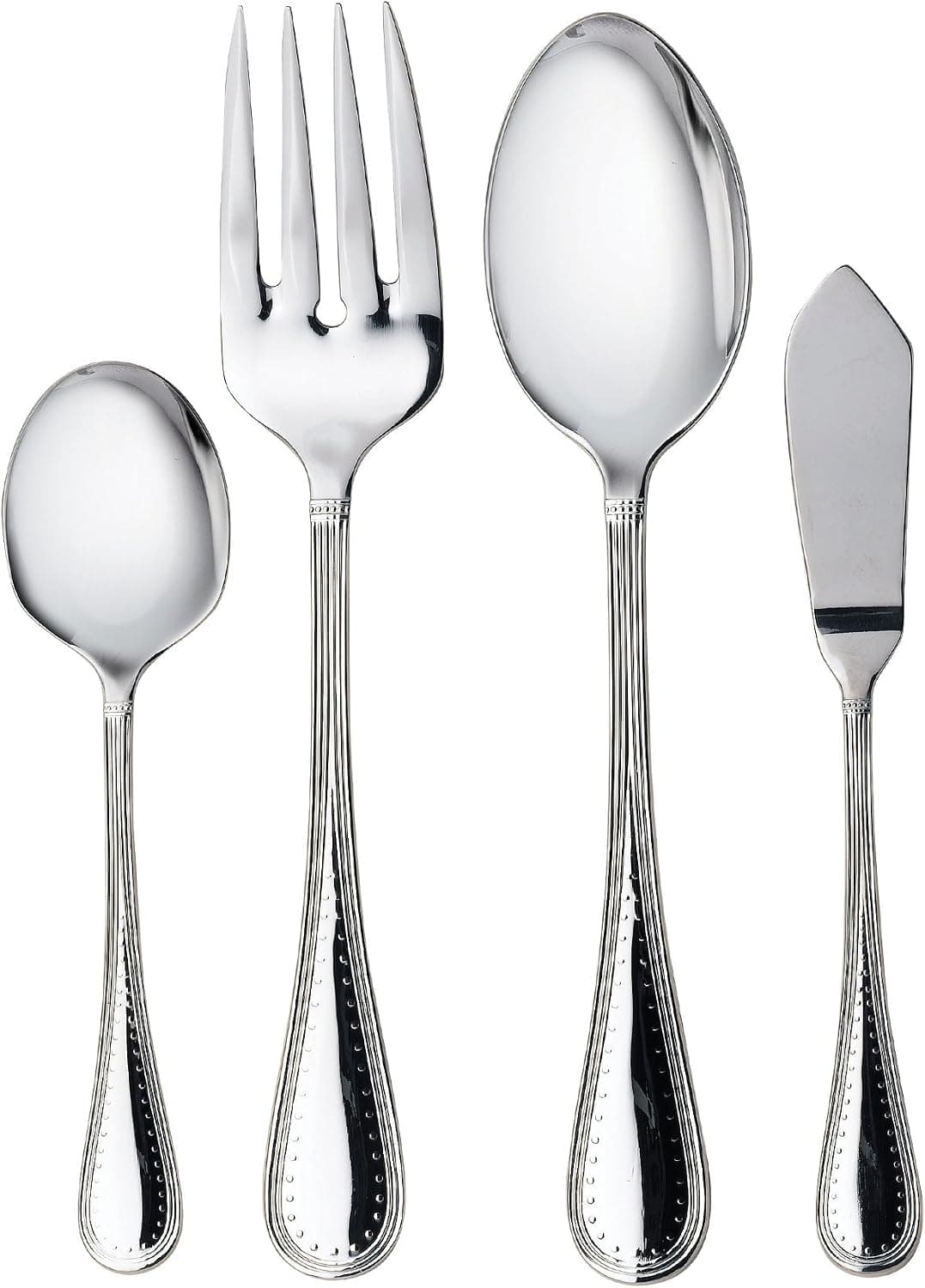 Vera Wang Wedgwood Grosgrain 4-Piece Hostess Set, Stainless Steel