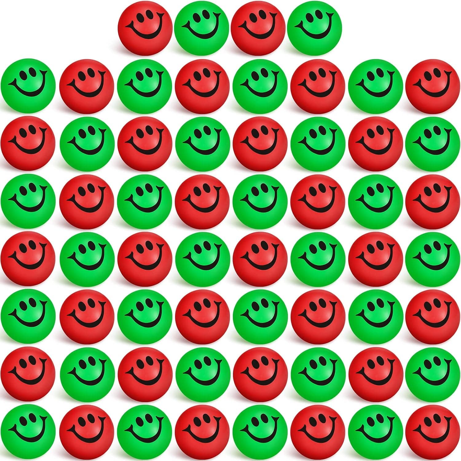60 Pieces Mini Christmas Stress Balls 1.2 Inch Stress Balls, Tiny Face Stress Balls ​Mini Stress Balls Foam Stress Balls for Relief Stress, School Rewards, Party Bag Fillers, Red and Green