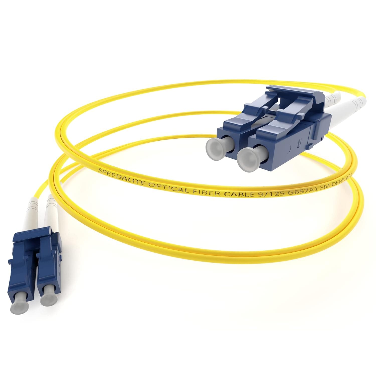 SpeedaLite UNC 3M LC to LC Fiber Patch Cable Single Mode 9/125 DX LC-LC, Duplex, OS2, SM, Fiber Optic Cable, LCLC, LC LC, 2.0mm, Bend Insensitive, 3 Meter, by UNC Group