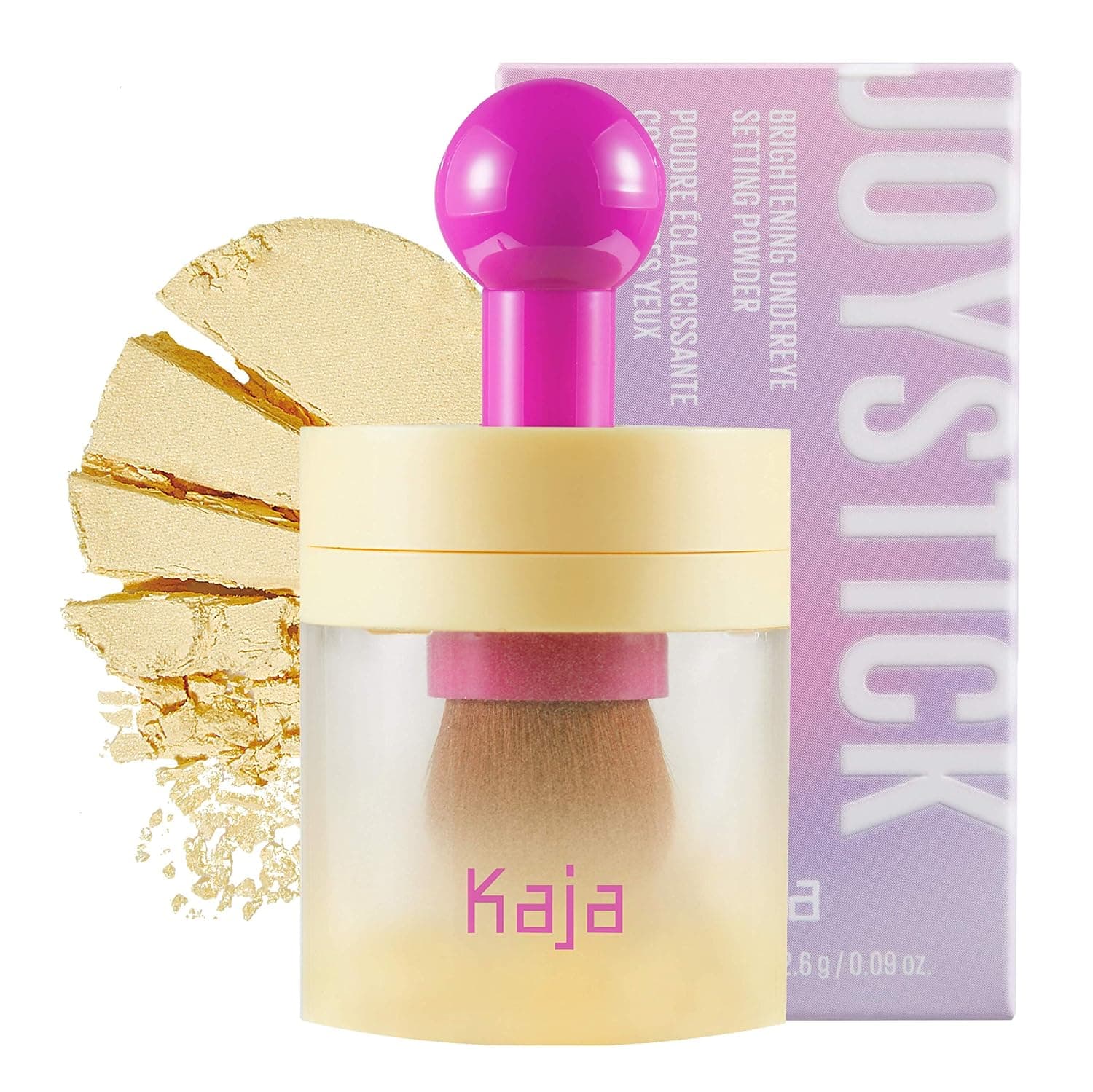 Kaja Under Eye Setting Powder - Joystick | 2 Shades, Tone Up, Loose Powder, Matte Finish, 01 Bonus Banana, 0.09 Oz