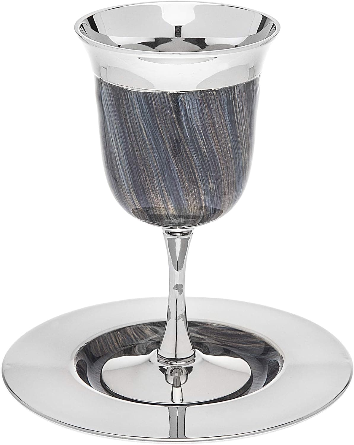 Godinger Twilight Swirl Crystal Kiddush Cup and Saucer