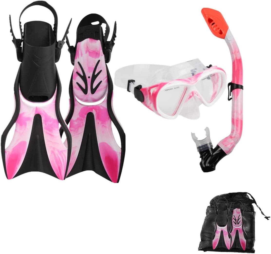 DIPUKI Snorkeling Gear for Kids，Youth Diving Snorkel mask fins Set for Dive Scuba Swim Snorkeling Masks for Children and Teenagers