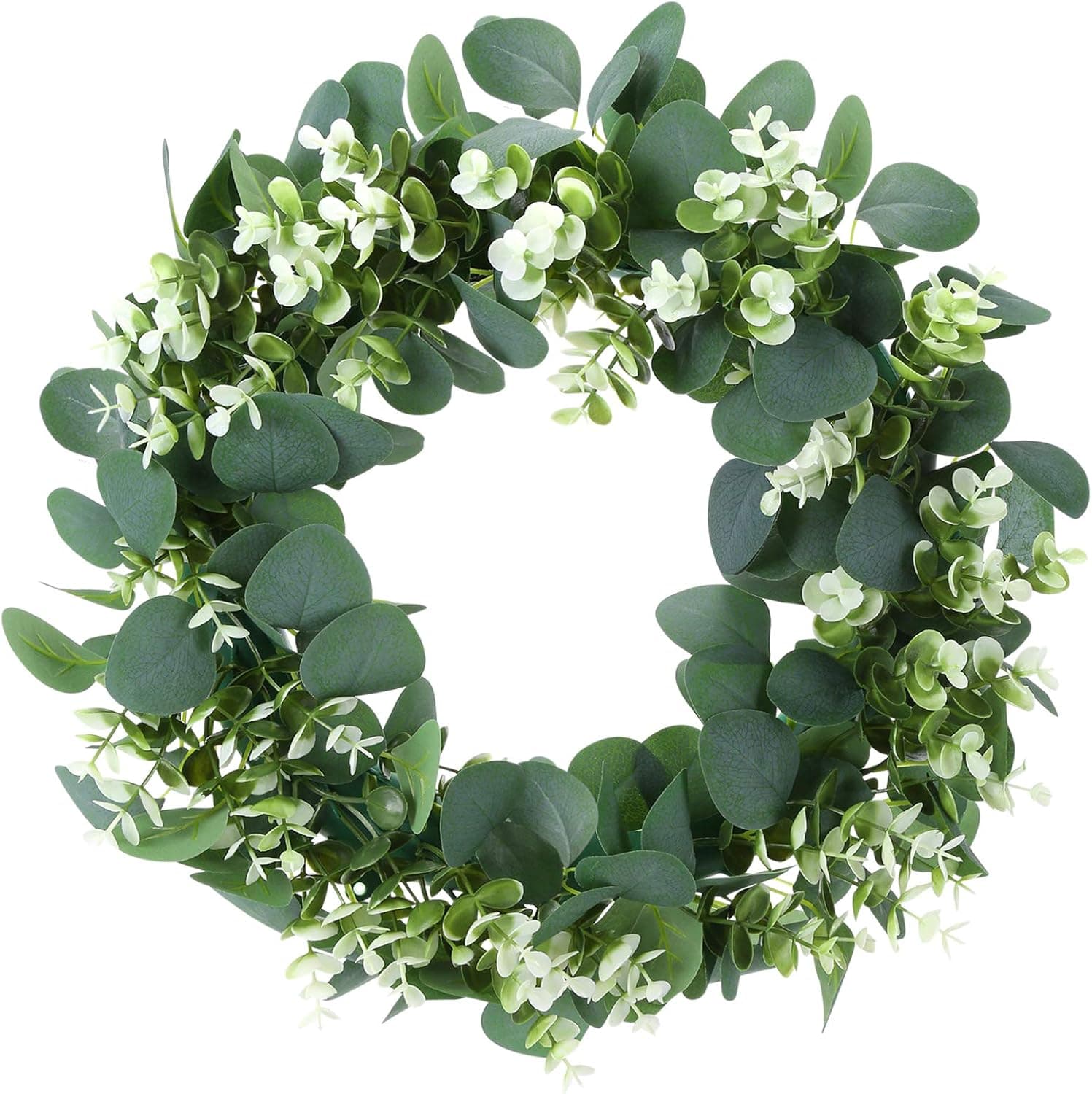 Zovator Eucalyptus Wreath, Artificial Handmade Green Eucalyptus Wreaths for Front Door, Spring Wreath Festival Window Farmhouse Decor Wedding Wreath