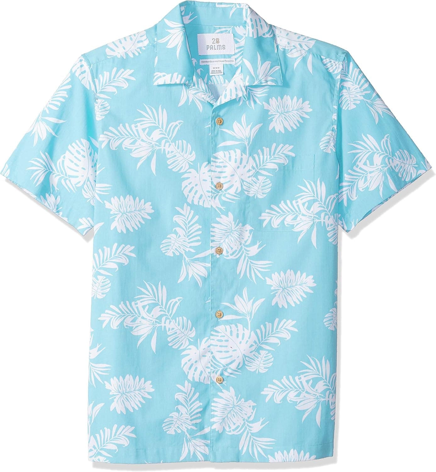 28 Palms Men's Standard-Fit 100% Cotton Tropical Vacation Shirt