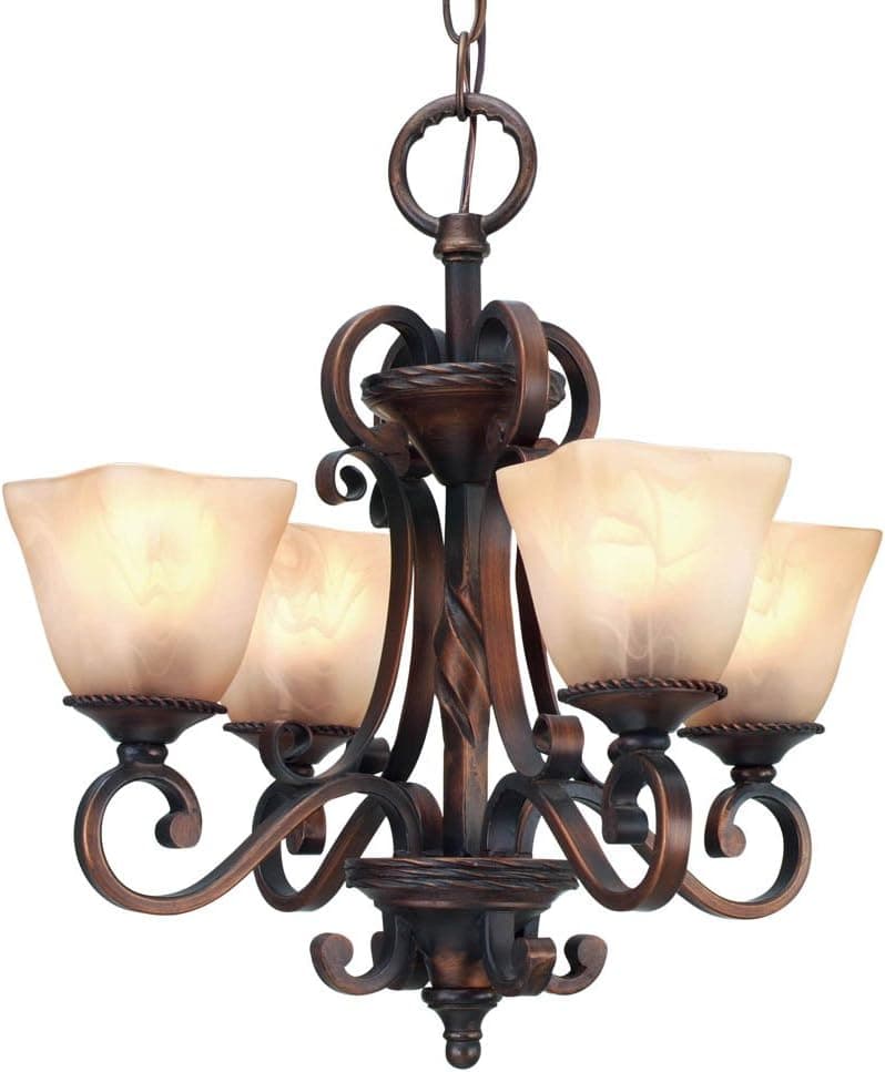 Golden Lighting 3890-GM4 GB Meridian Mini Chandelier, Golden Bronze Finish