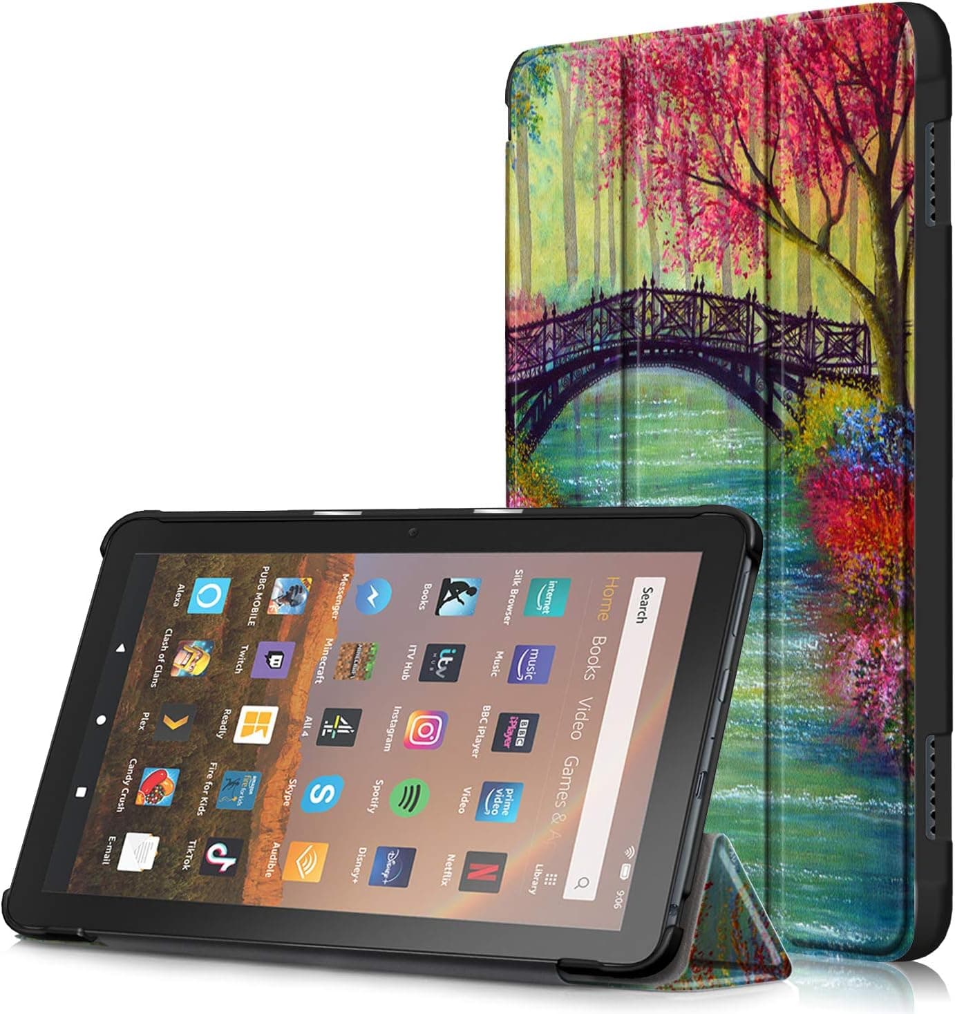 Anvas Shell Case Compatible with All-New Kindle Fire HD 8 Tablet and Fire HD 8 Plus Tablet (10th Generation, 2020 Release), Lightweight Auto Wake/Sleep Slim Cover for Fire 8 HD,Bridge
