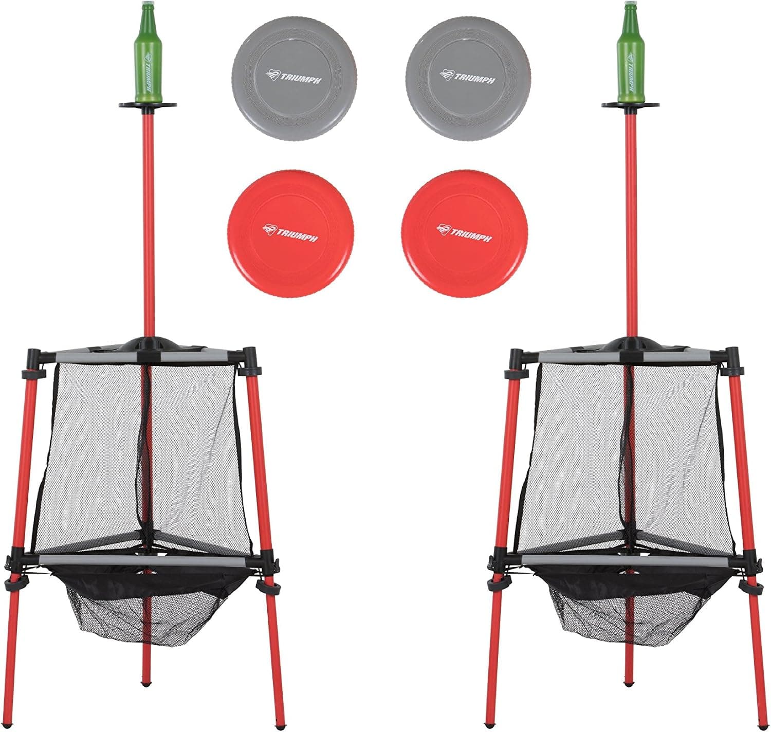 Triumph Two-in-One Disc Golf and Toss N Topple Target Game Outdoor Combination Set