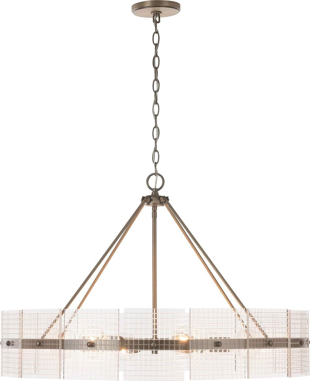 Capital 431161AD Drew Chandelier, 6-Light 600 Total Watts, Aged Brass