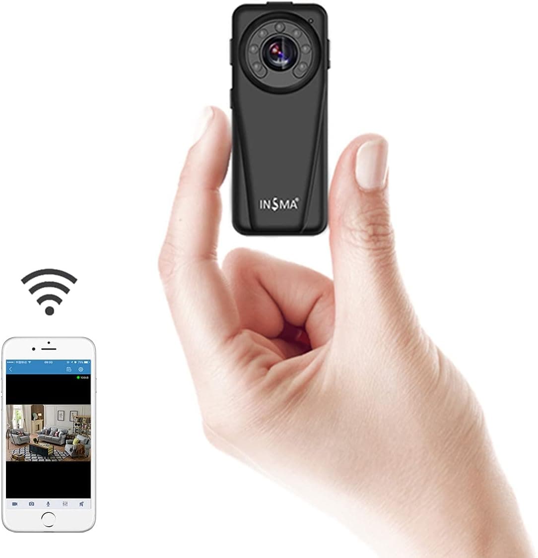 Mini IP Camera Hidden Camera 1080P HD Video Recorder Secret Camera Security Camera Car DVR, Night Vision Motion Detection Loop Record, for Security of House Store Car Office Factory, by INSMA