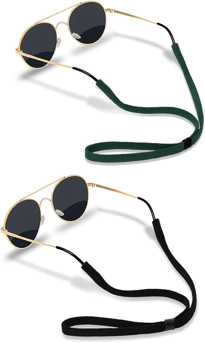 HALF CRESCEN Glasses Strap (2 PCS) Sports Eyeglass Strap Adjustable Sunglasses Retainer for Men Women