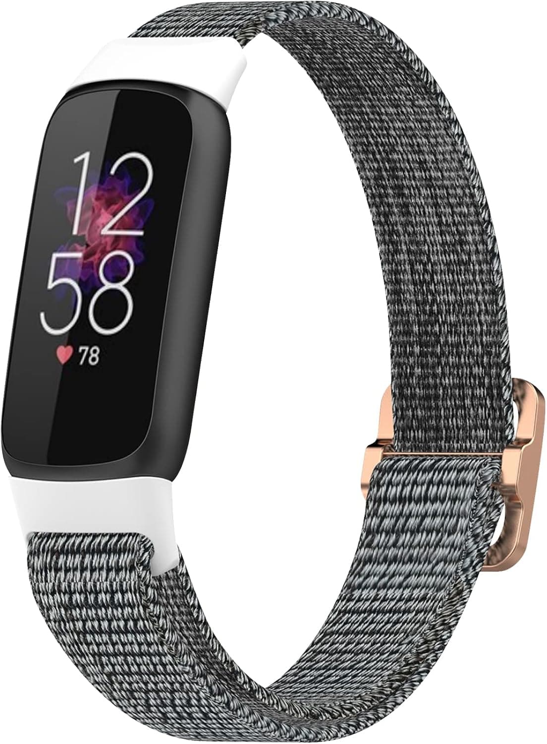 Seltureone Compatible for Fitbit Luxe Scrunchie Band, Adjustable Soft Sport Nylon Replacement Bands for Fit bit Luxe Fitness and Wellness Tracker Strap for Men Women