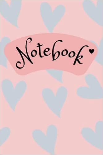 Notebook - Pink Cover with Hearts: 98 Blank Pages with Hearts Background