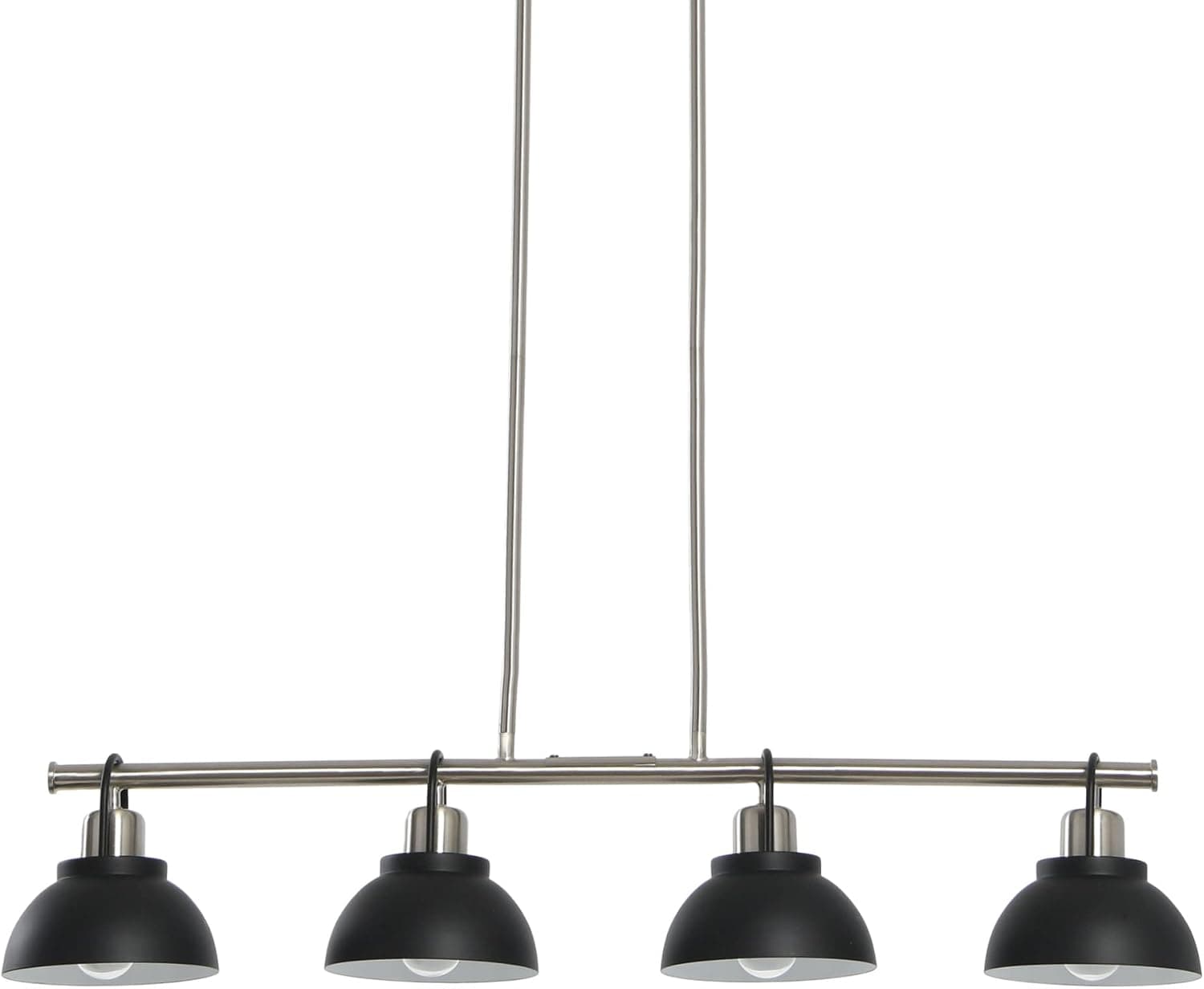 Robert Stevenson Lighting Walsh - Metal 4-Light Linear Chandelier with Shades, Brushed Nickel and Black