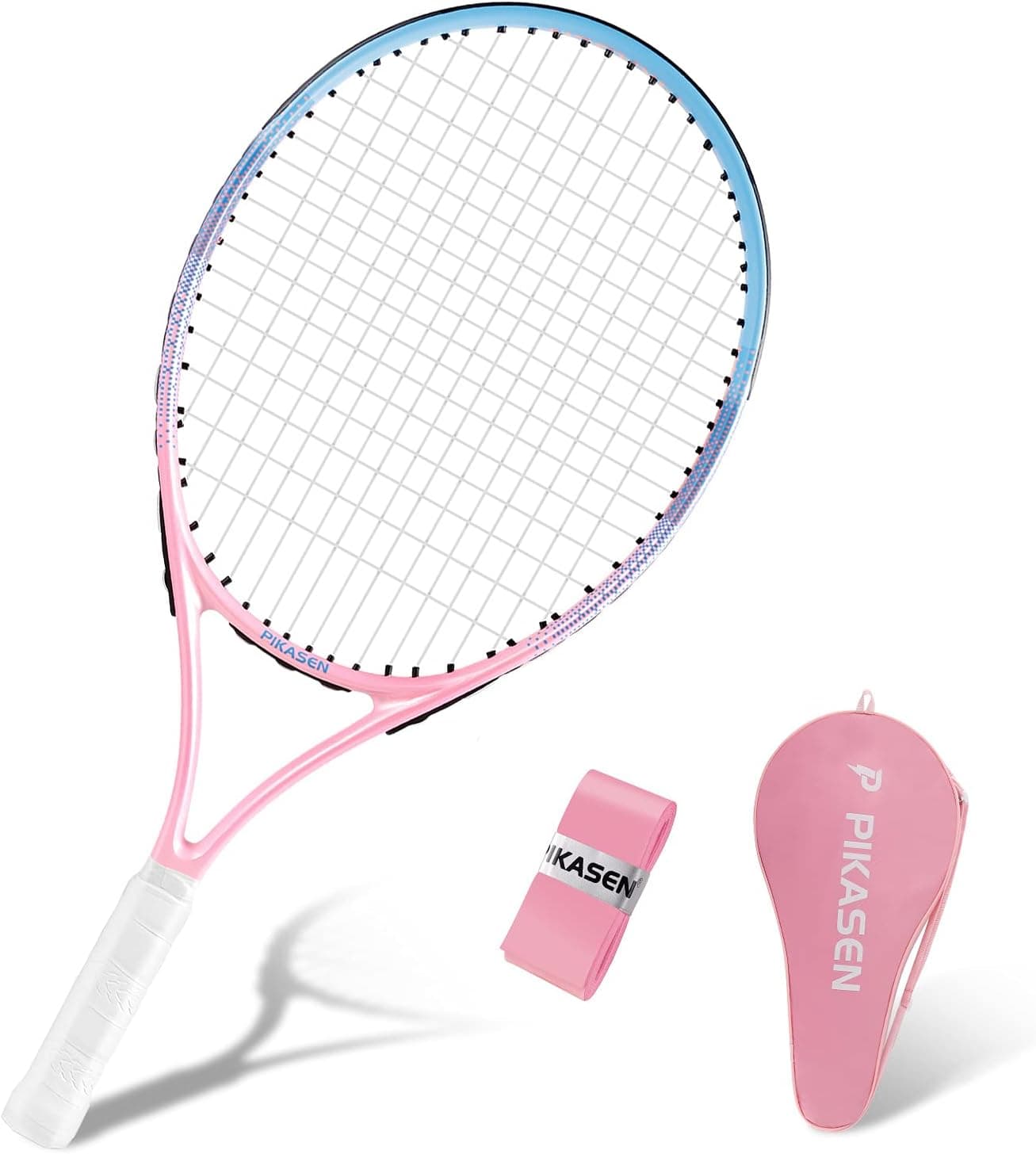 PIKASEN 17”-25" Kids Tennis Racket Best Starter Kit for Kids Age 9 and Under with Shoulder Strap Bag Toddler Tennis Raquet