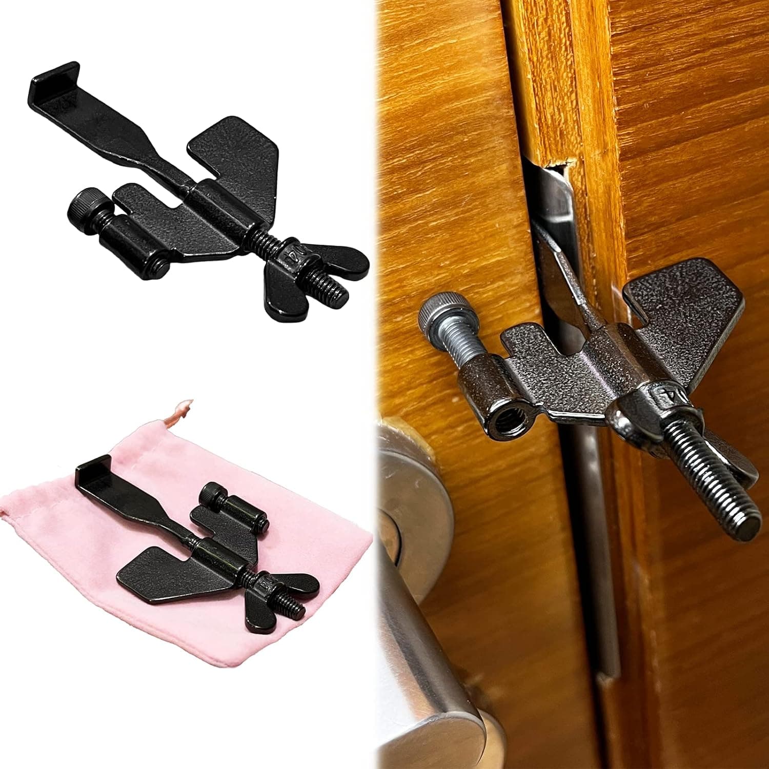 Luvitory Portable Door Lock, Adjustable Portable Door Lock for Travel, Safety Locks for Doors, Door Lock Security for Hotel, Home, Dormitories, Apartment