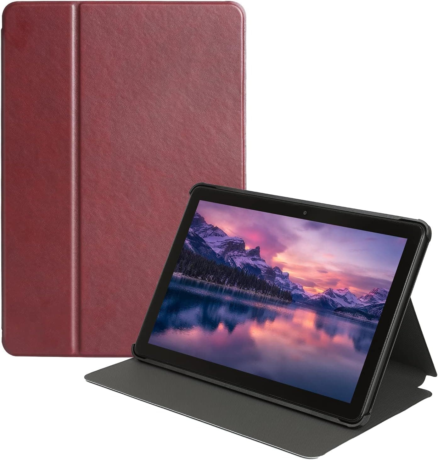 CoBak Case for All New Fire HD 10 Tablet 11th Generation and Fire HD 10 Plus 2021, Wine Red
