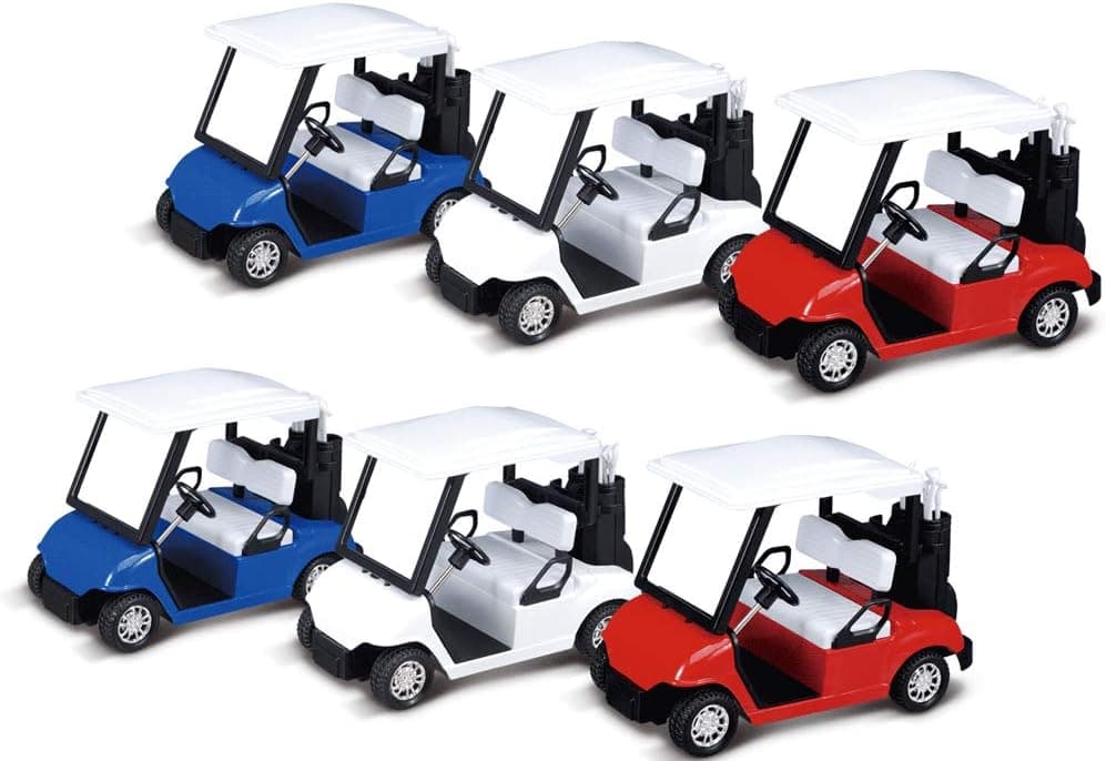 PowerTRC Miniature Golf Cart Die-Cast Model Toy 1:20 Scale 6 Carts Mixed Colors