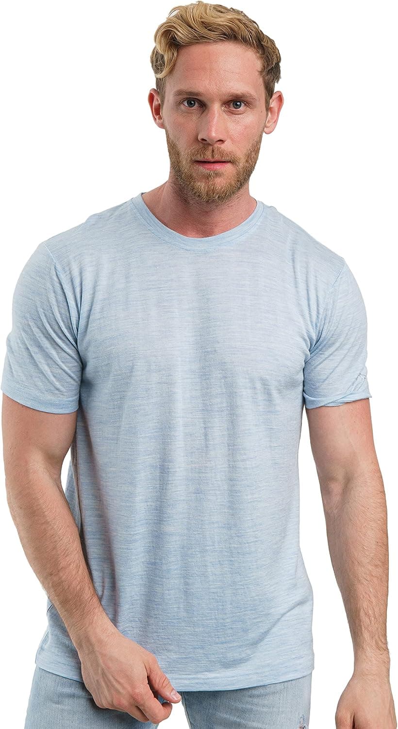 Merino.tech Merino Wool T-Shirt Mens - 100% Organic Merino Wool Undershirt Lightweight Base Layer