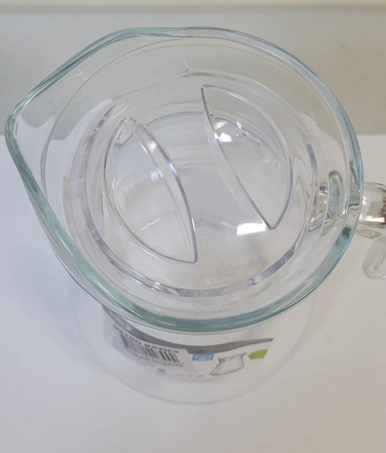 Quality Glass Pitcher With Lid And Handle - Elegant Jug Drink Ware - 1320 ml. For Cold Drinks - Water, Punch, Lemonade, Juice, Milk, Ice Coffee - 1.3ml. or 40 0z. (1)