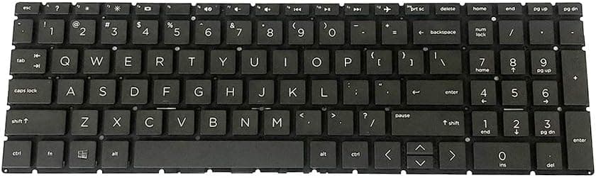 Eclass Notebook Keyboard US for HP 15-da0012dx 15-da0014dx 15-da0032wm 15-da0033wm 15-da0053wm 15-da0073wm 15-da0086od 15-da0024cl 15-da0012dx Laptop PC Non-Backlit No Palmrest Black