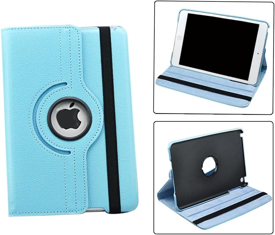Caseland 360 Rotating Leather PU Leather Flip Magnetic Smart Wake/Sleep Protective cover Folio Protector case with stand holder For IPad Mini 1Blue