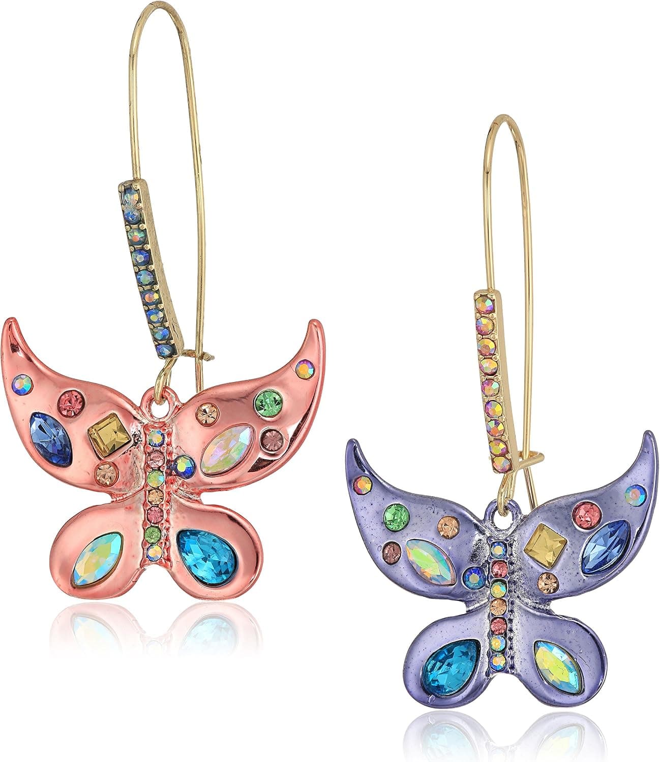 Betsey Johnson Colorful Butterfly Drop Earrings