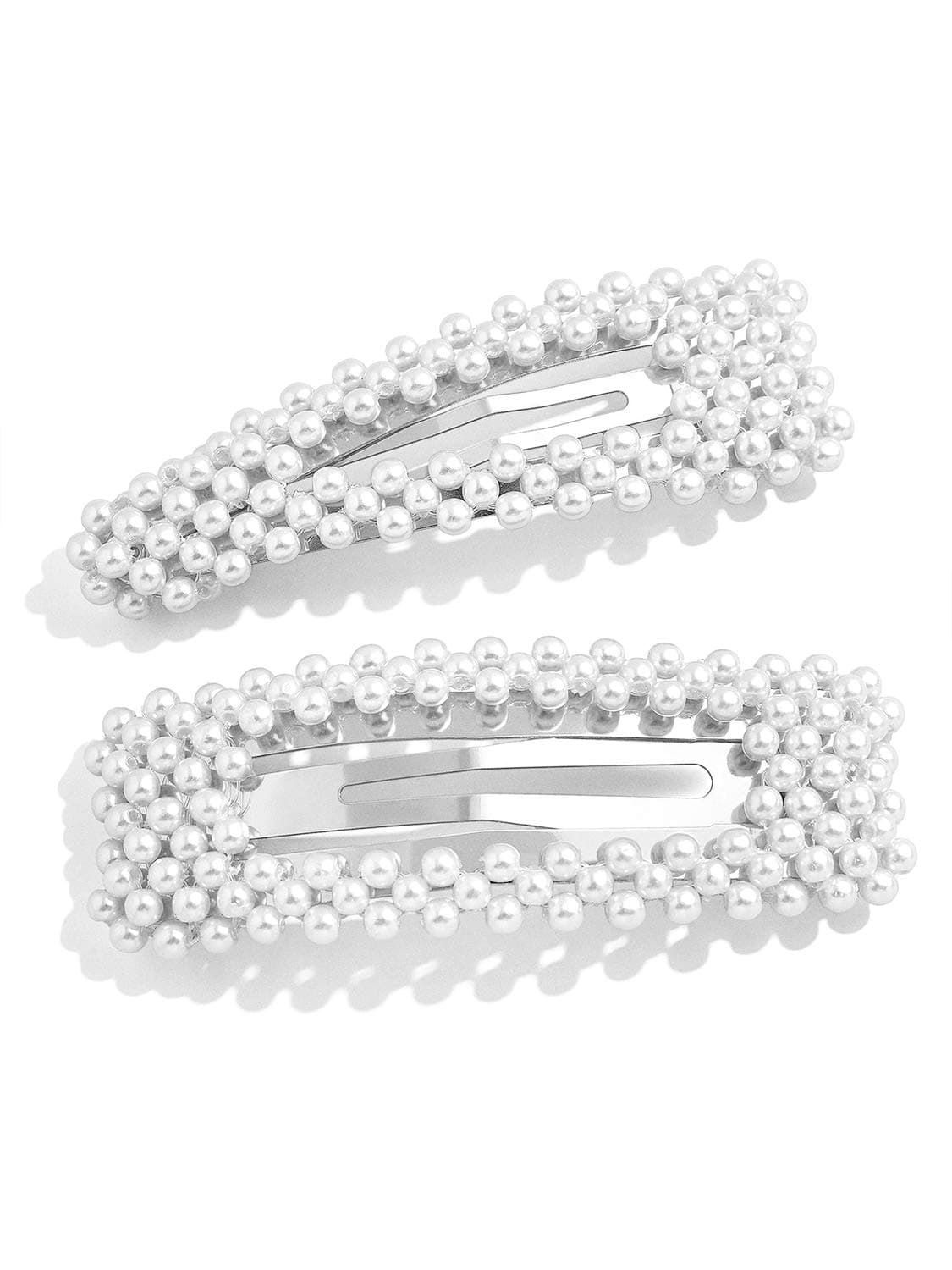 Pearls Hair Clips Silver Large Hair Barrettes for Women Bridal Bridesmaid Flower Girls Wedding Decorative Hair Pins Her Christmas Thanksgiving Valentines Mothers day Birthday New Year Gift