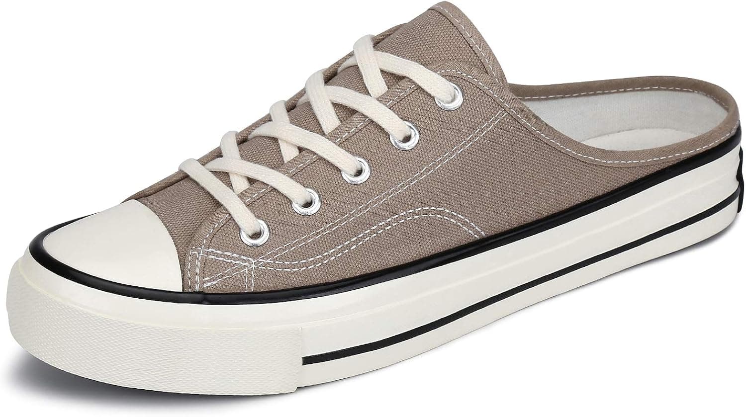 Mishansha Low Top Mens Sneakers Tennis Canvas Shoes Casual Shoes for Women Flats Mule Gray