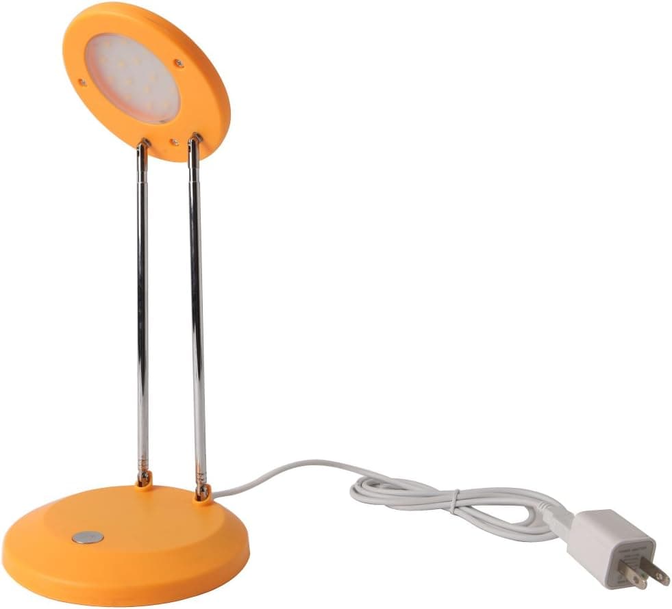 E3L 5W Height Adjustable Fashion Led Desk Lamp， Foldable Style, Optional Power Sources-USB or Power Adaptors,Orange