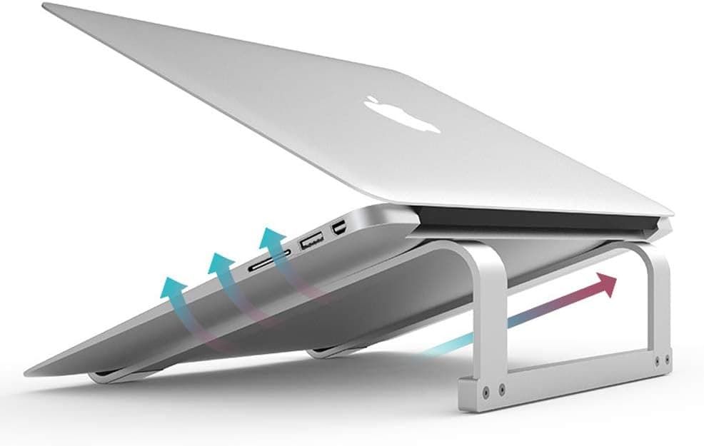 SKYZONAL Laptop Stand Aluminum Ventilated Stand Ergonomic Riser (Silver)