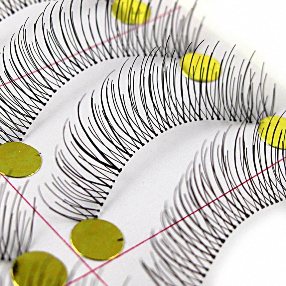MapofBeauty 10 Pairs Of Handmade Natural Long And Thin Makeup False Eyelashes (Black-#01)