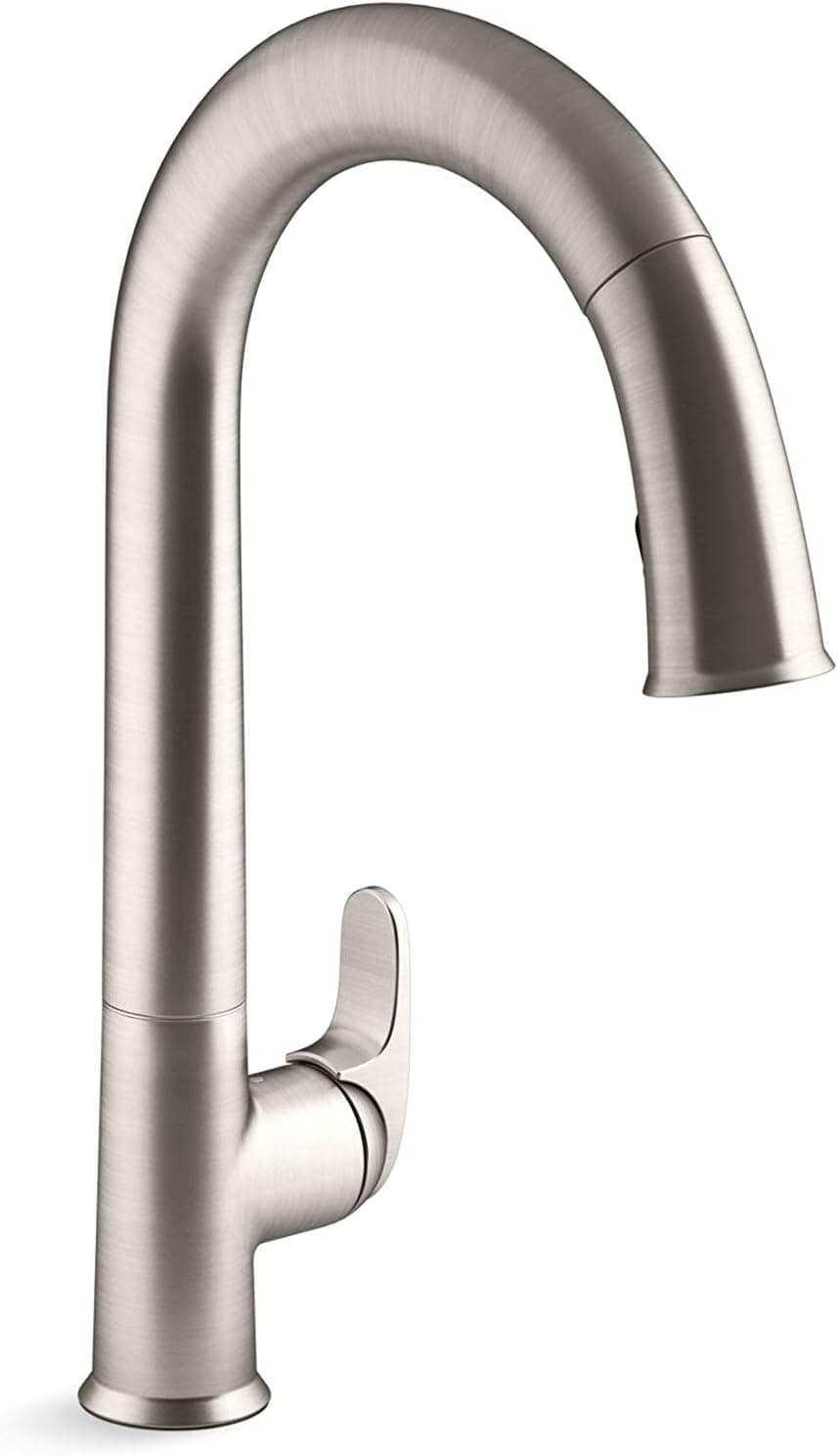 KOHLER 72218-VS Sensate Touchless Kitchen Faucet, 15-1/2" Pull-Down Spout, DockNetik Magnetic Docking System, 2-Function Head with Sweep Spray, One Size, Vibrant Stainless