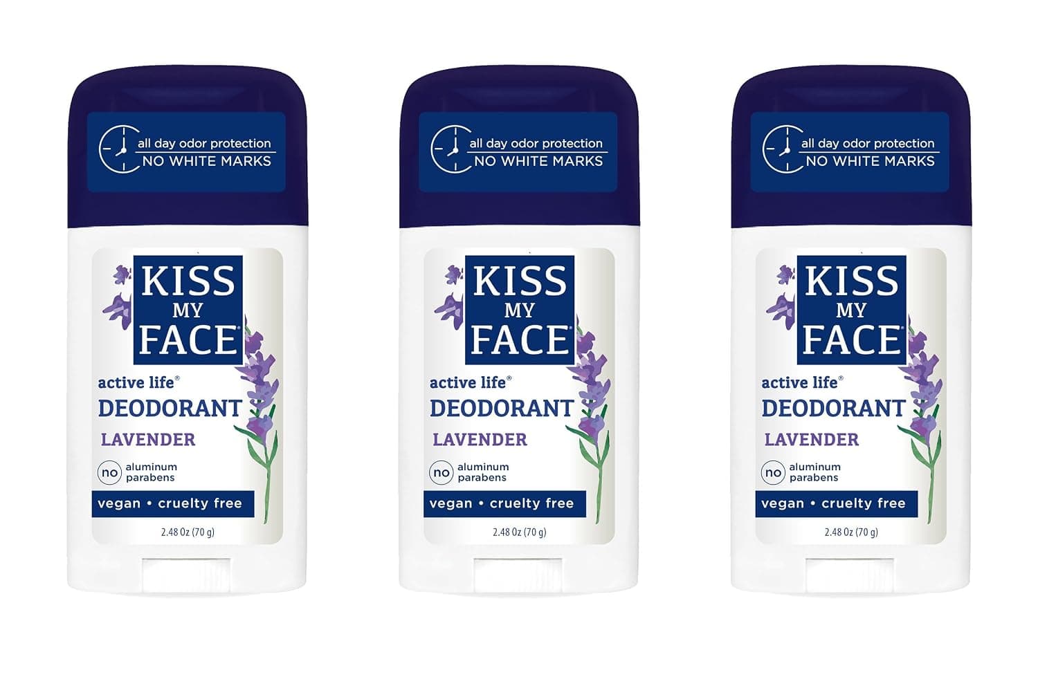 Kiss My Face Signature Bundles - Active Life Aluminum Free Deodorant, Lavender, 7.44 oz, 3 count