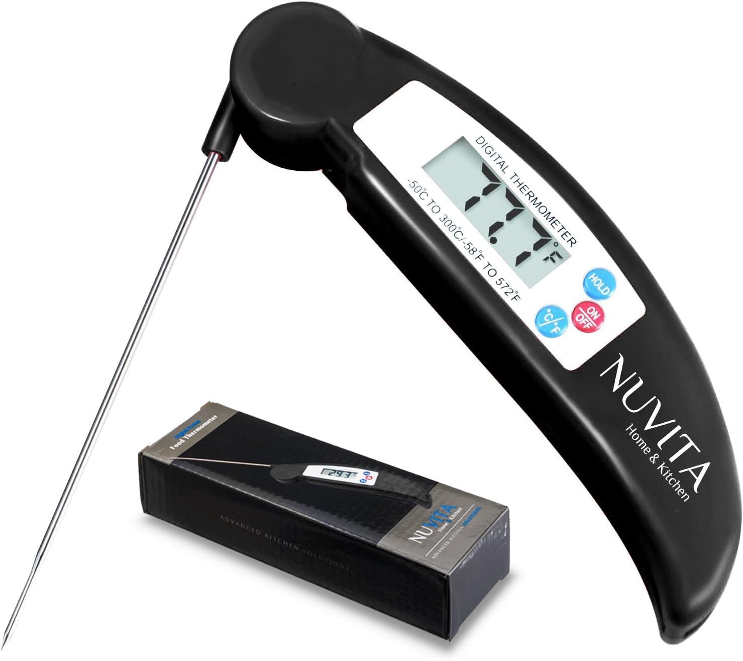 Nuvita Instant Read Digital Cooking Thermometer - Black