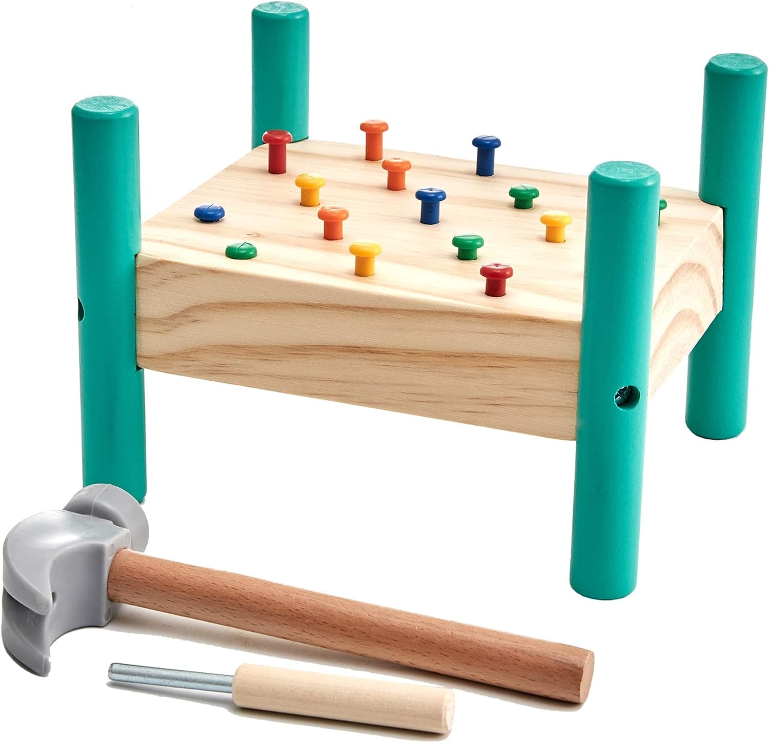 Lanttoe Wooden Hammering Pounding Toy - Preschool Educational Toy for Toddlers- Montessori Toys for Toddlers Learning Fine Motor Skills Age 3 - 6 Years Old