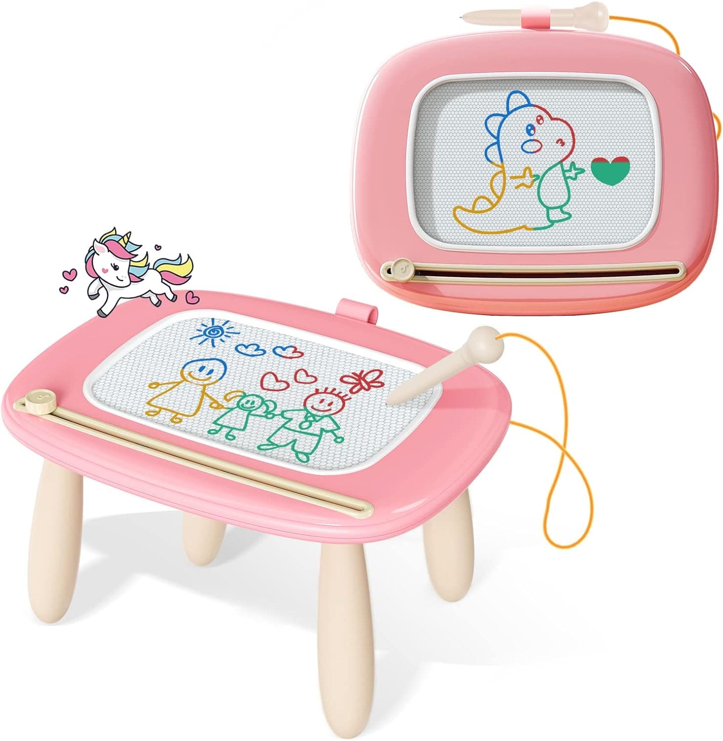 Kikidex Toddlers Toys Age 1-3, Magnetic Drawing Board, Toddler Girl Toys for 1-2 Year Old, Doodle Board Pad Learning and Educational Toys for 1 2 3 Year Old Baby Kids Birthday Gift